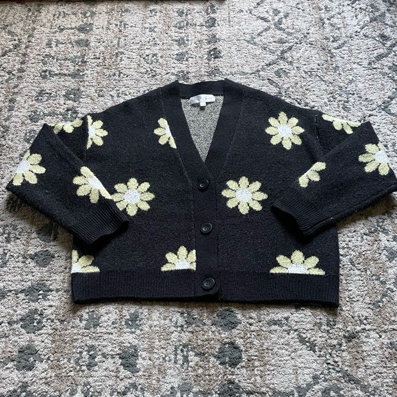 Chelsea and Theodore Daisy Knit Cardigan Size Small Floral Office Feminine 10/10 - Picture 4 of 7